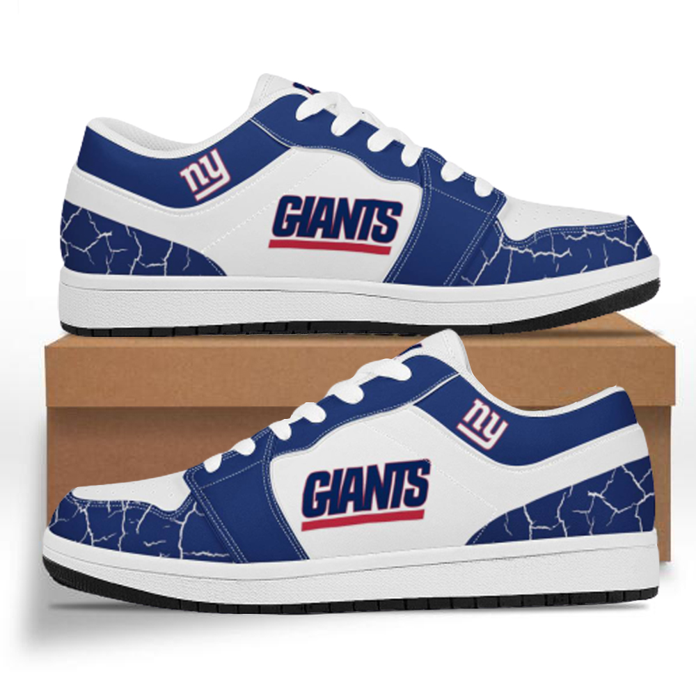 Men's New York Giants Low Top Leather AJ1 Sneakers 001